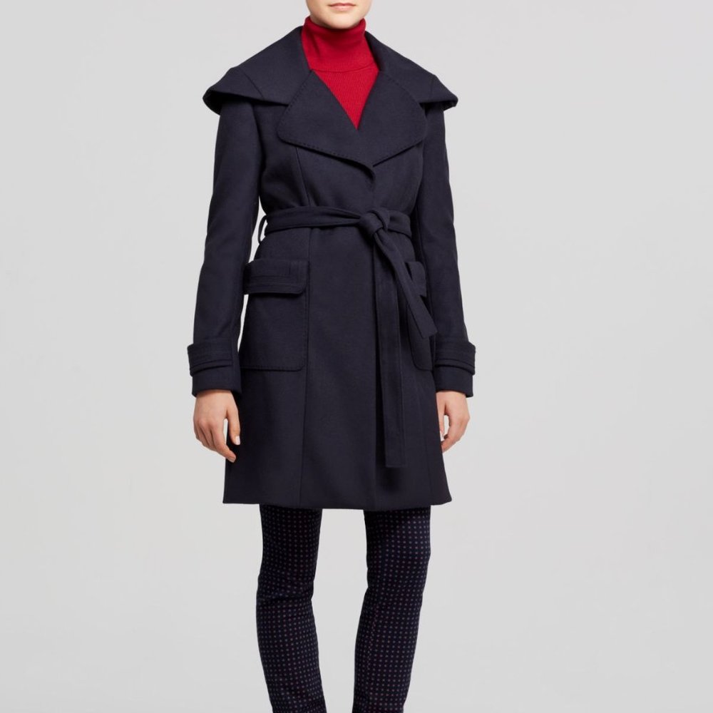 Tory Burch | Size 0. Navy Wool Heidi Trench Coat